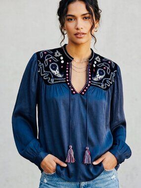 DARK BLUE ZARA BLOUSE